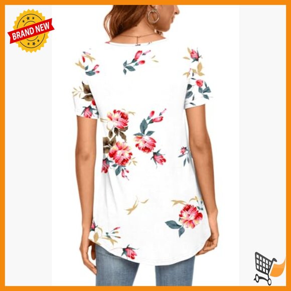 Soft Stretch Rayon Tunic Top Loose Fit Scoop Neck Summer Casual Wear - Picture 3 of 7